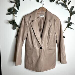 Taupe Faux Leather Blazer LAST CALL